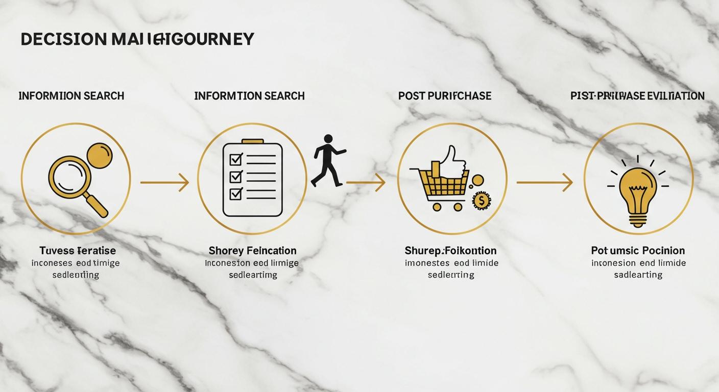 What are the five stages of the buyer decision-making process